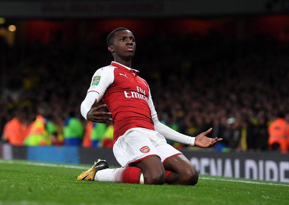 Nketiah was Arsenal's saviour against Norwich. Twitter/Arsenal