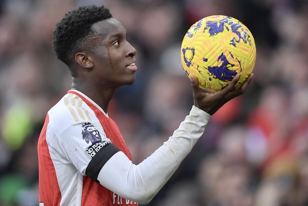 Eddie Nketiah has scored six goals for Arsenal so far this season. EFE