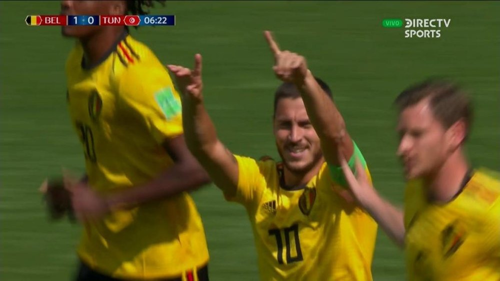 Hazard celebrates his goal. DIRECTVSports
