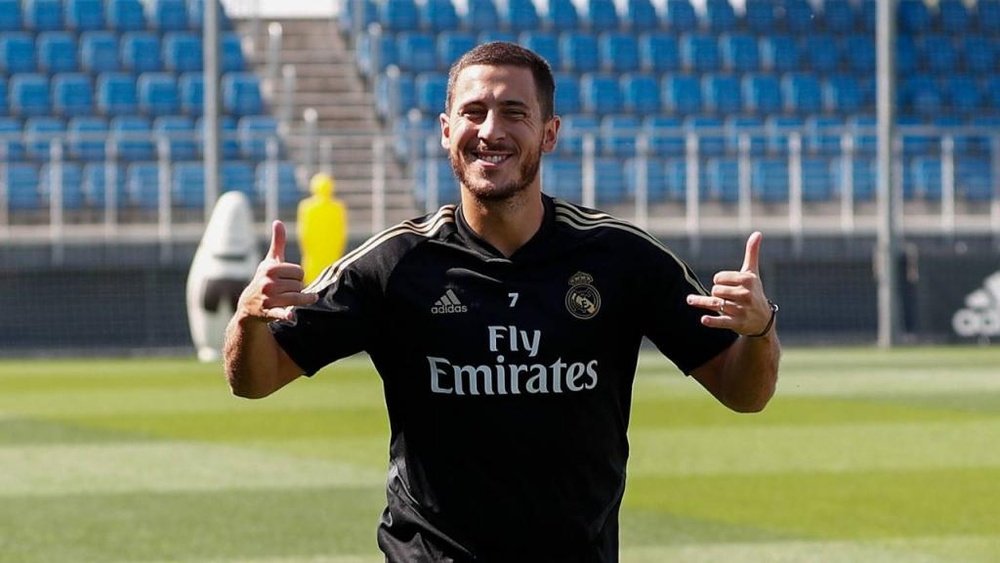 Hazard is back training with the rest of the Real Madrid squad. RealMadrid/Archivo