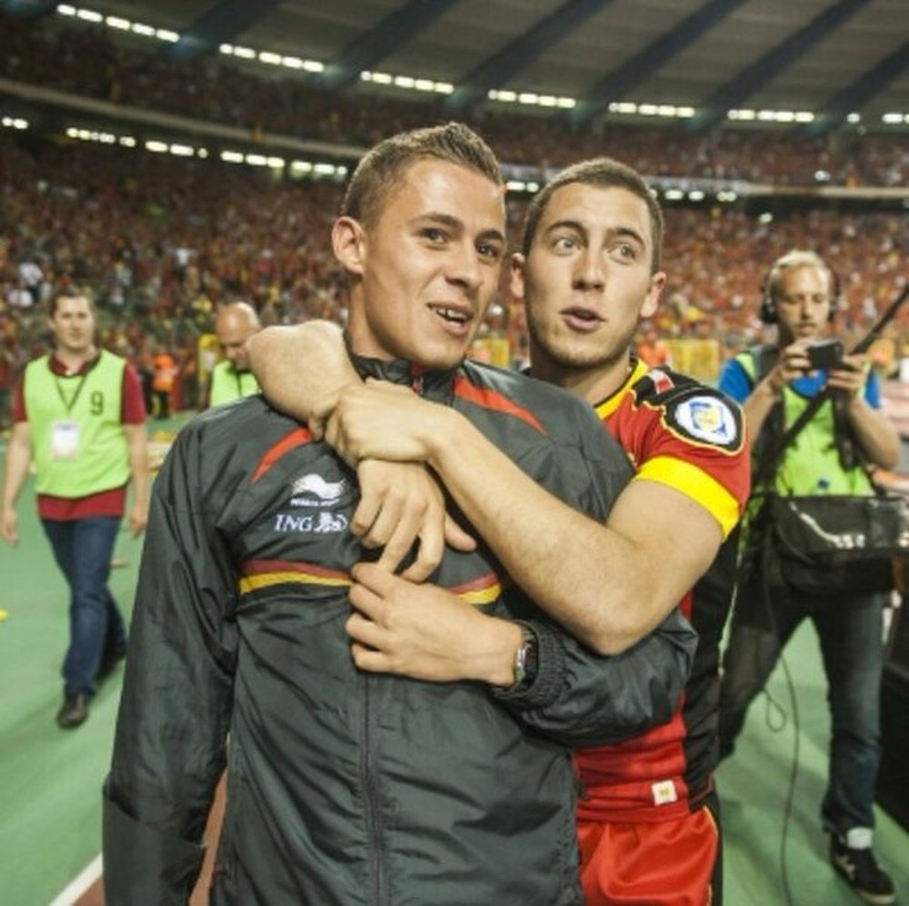 Eden Hazard with his younger brother Thorgan. Twitter