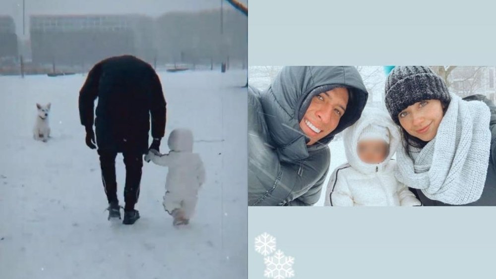 Edson Álvarez disfrutó de la nieve con su familia. Instagram/edsonalvarez
