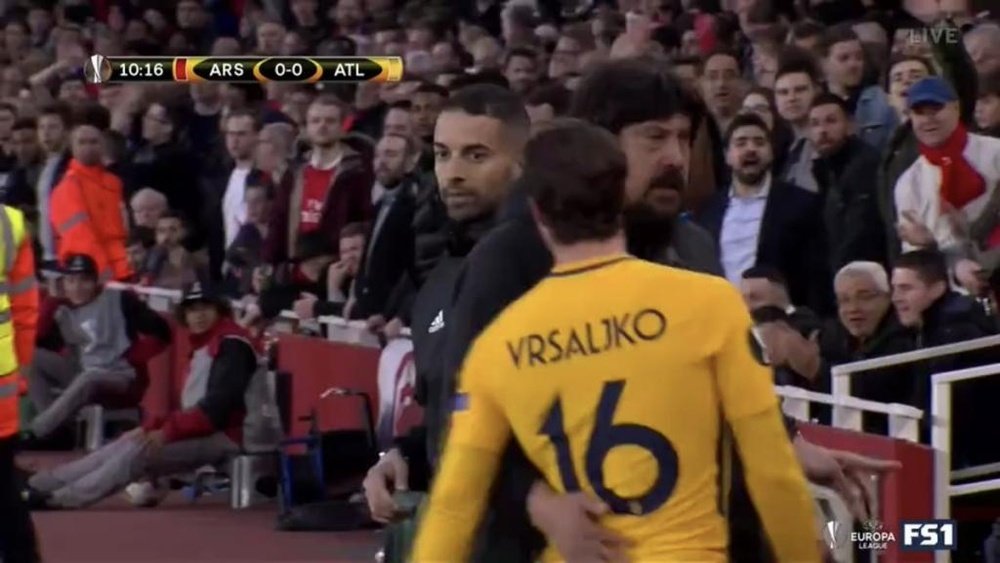 Vrsaljko was given two yellow cards early on. Screenshot