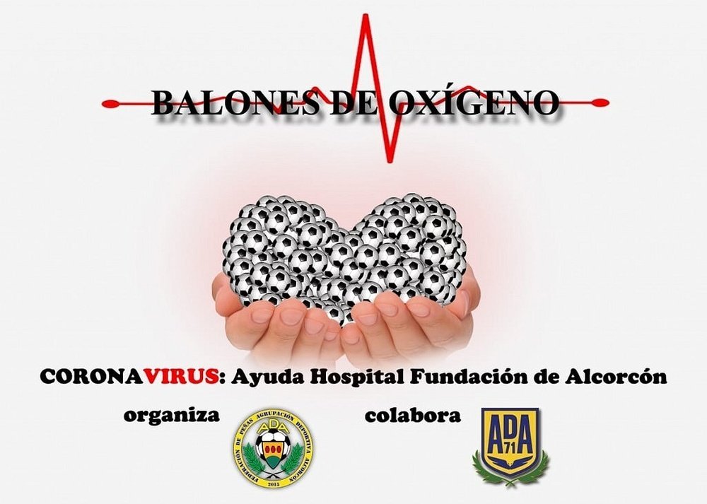 El Alcorcón inició una campaña contra el coronavirus. Twitter/AD_Alcorcon