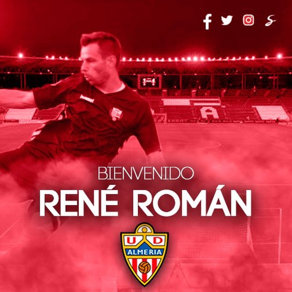 René Román será uno de los refuerzos del Almería bajo palos esta temporada. UDAlmería