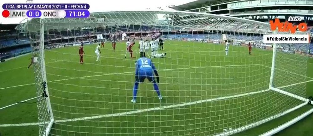 El América de Cali tuvo la iniciativa en el ataque durante casi todo el partido. Captura/WinSportsTV