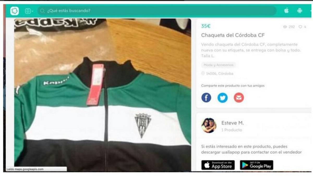 Un futbolista del C rdoba vende ropa oficial del club en Wallapop