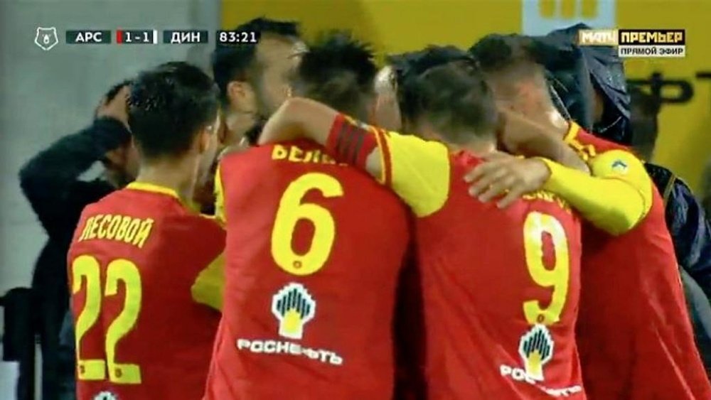 Grigalava marcó el gol del empate. Captura/MatchTV
