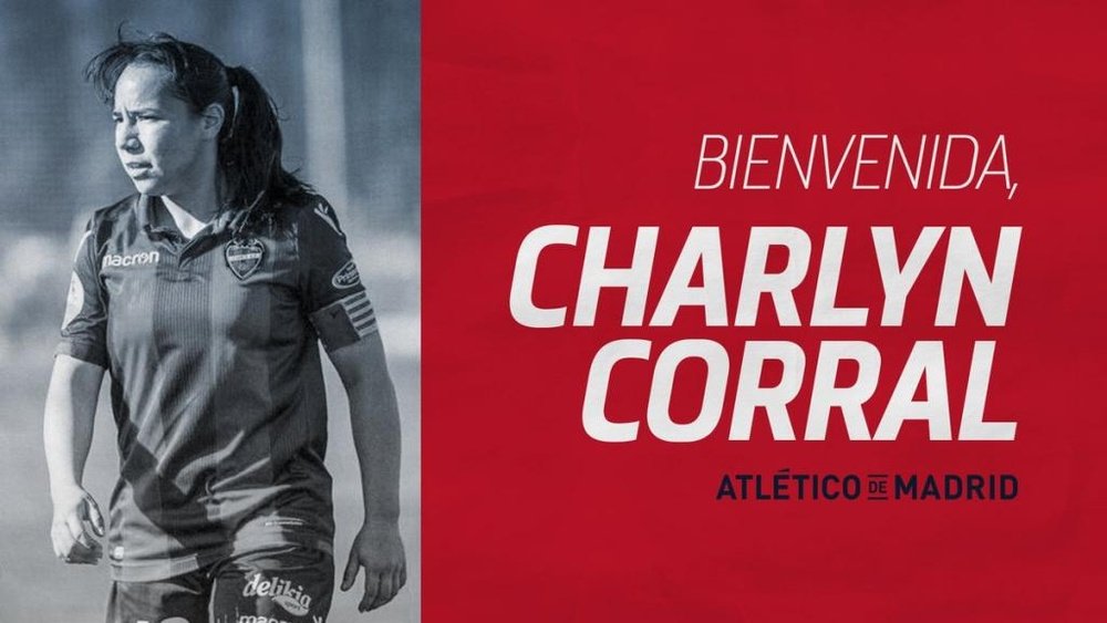 Charlyn Corral ficha por el Atleti. Twitter/AtletiFemenino