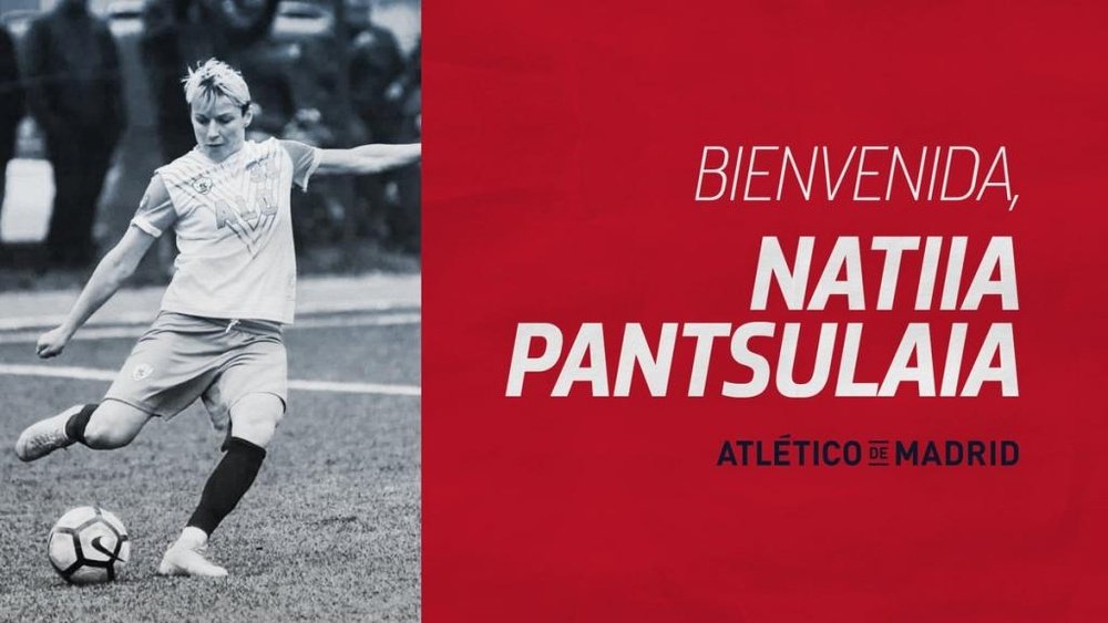Natiia Pantsulaia jugará de rojiblanco el próximo curso. Twitter/AtletiFemenino
