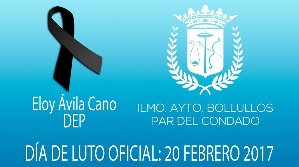 El Ayuntamiento ha decretado un día de luto por la muerte de Eloy Ávila Cano. AytoBollullos