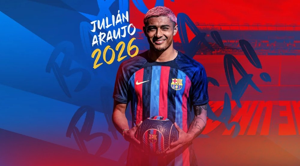 Araujo signed a contract with Barca's reserve team until June 2030. Screenshot/@FCBarcelonaB