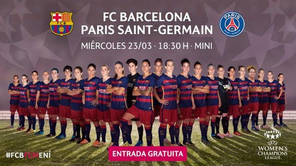 El Barcelona Femenino se mide al PSG en la Womens Champions League. FCBFemeni