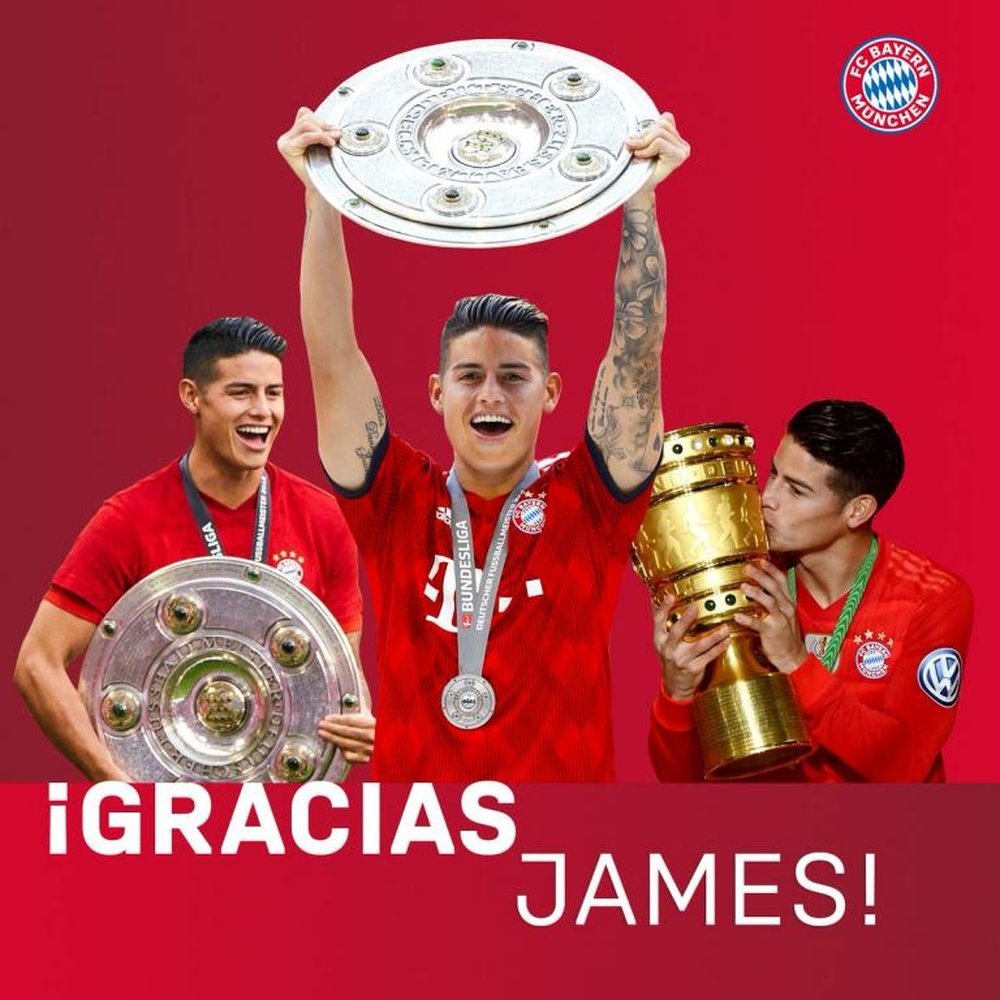 Le Bayern a confirmé les adieux de James. FCBayern