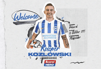 El Brighton hizo oficial el fichaje de Kacper Kozlowski. Brighton & Hove Albion
