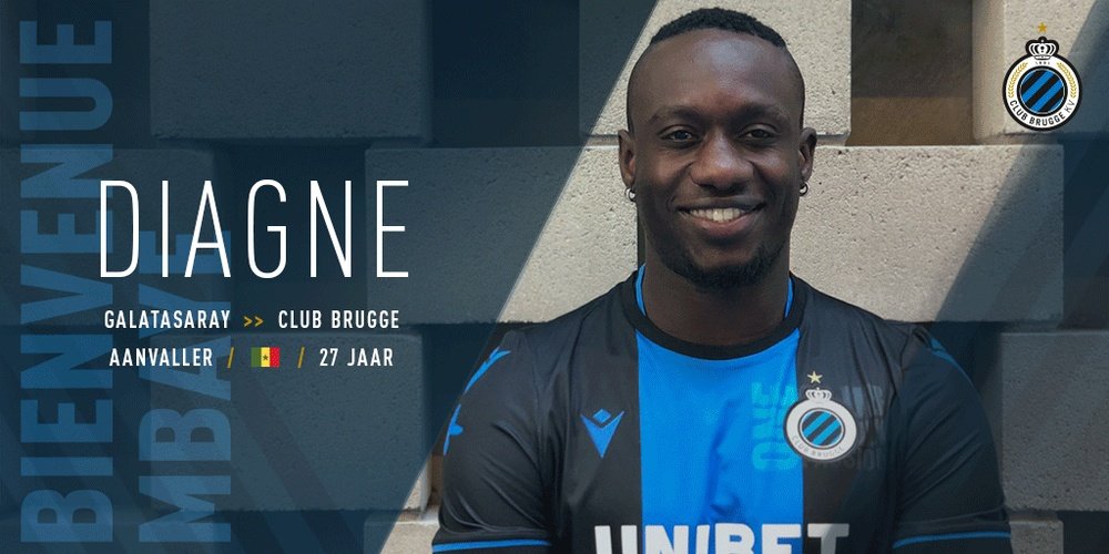 Mbaye Diagne llegó cedido al conjunto belga. Twitter/ClubBrugge