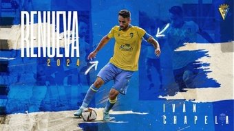 Iván Chapela renueva hasta 2024. Twitter/Cadiz_CFCantera