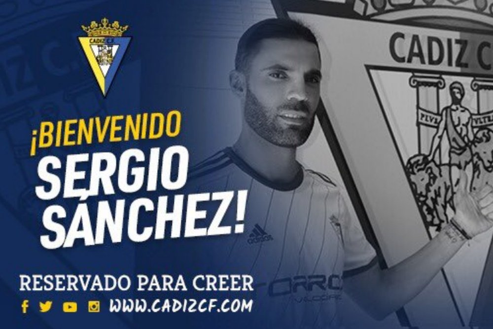 Sergio Sánchez se encontraba sin equipo. Twitter/Cadiz_CF