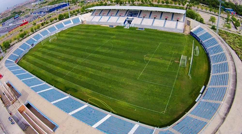 El campo del Leganés, el Estadio Municipal Butarque, desde el aire. DeportivoLeganes