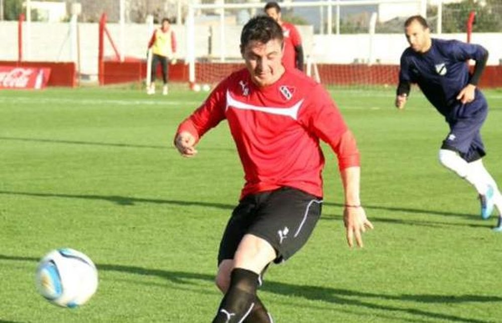 El Cebolla Cristian Rodríguez, durante un entrenamiento con el Independiente. Twitter