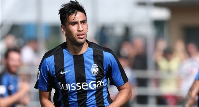 El centrocampista paraguayo del Atalanta, Marcelo Estigarribia, en un partido con su equipo.Atalanta