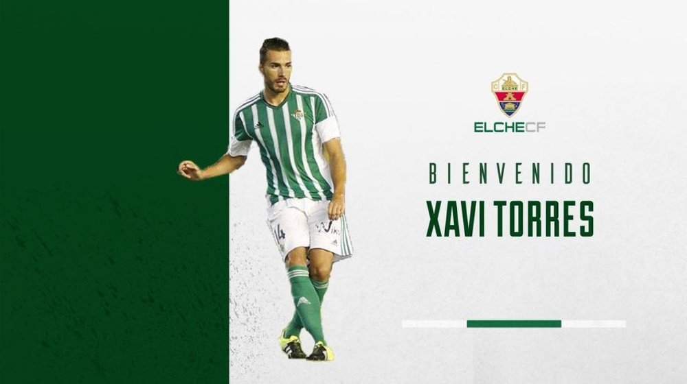 Xavi Torres ya ha firmado su contrato con el Elche. Twitter/ElcheClubdeFútbol