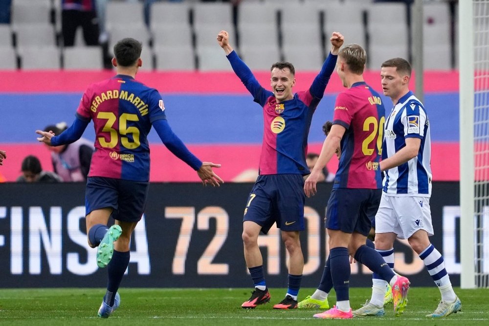 Marc Casado opened his Barca account against Real Sociedad. EFE