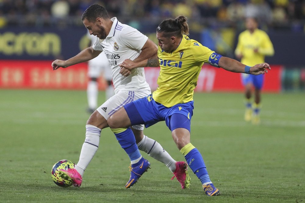 Luis Espino, en el partido ante el Real Madrid. EFE