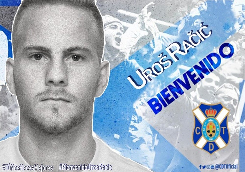 El centrocampista serbio Uros Racic, nuevo jugador del Tenerife. Twitter/CDTenerife