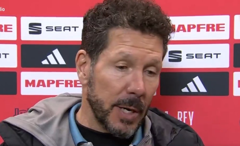 Simeone praised his side's spirit in their 4-4 draw against Barcelona. Screenshot/Teledeporte