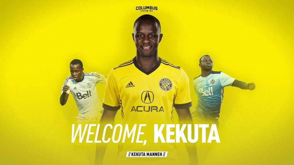 Kekuta Manneh jugará en el Columbus Crew tras dejar los Whitecaps de Vancouver. ColumbusCrewSC