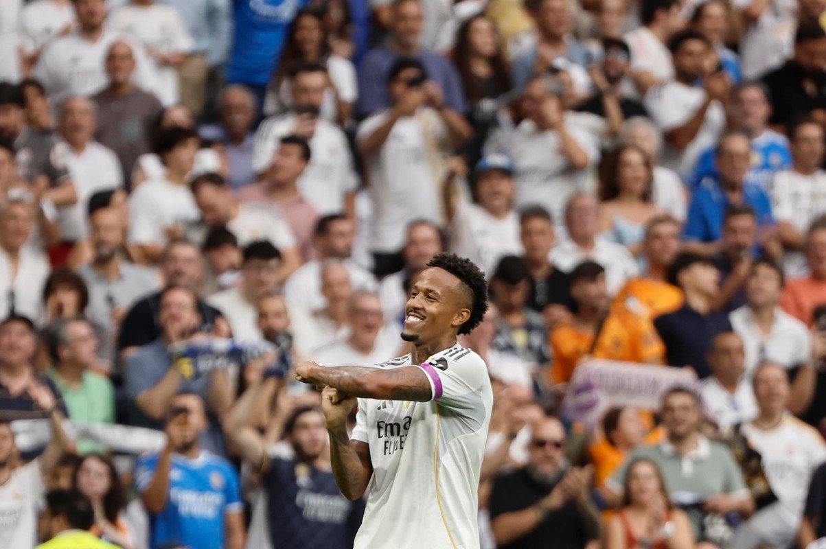 Militao opened the scoring against Espanyol. EFE