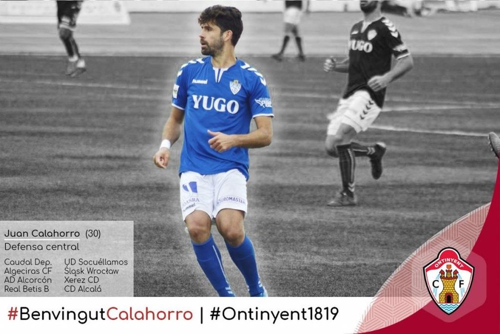 Juan Calahorro ya ha firmado con el Ontinyent. Twitter/OntinyentCF