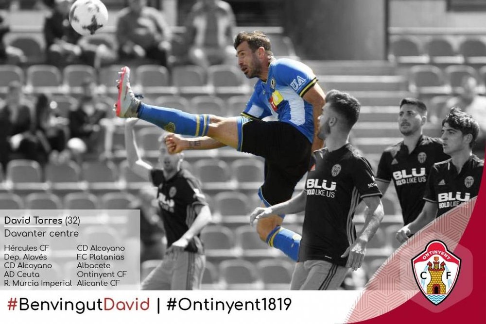 David Torres ya ha firmado con el Ontinyent. Twitter/OntinyentCF