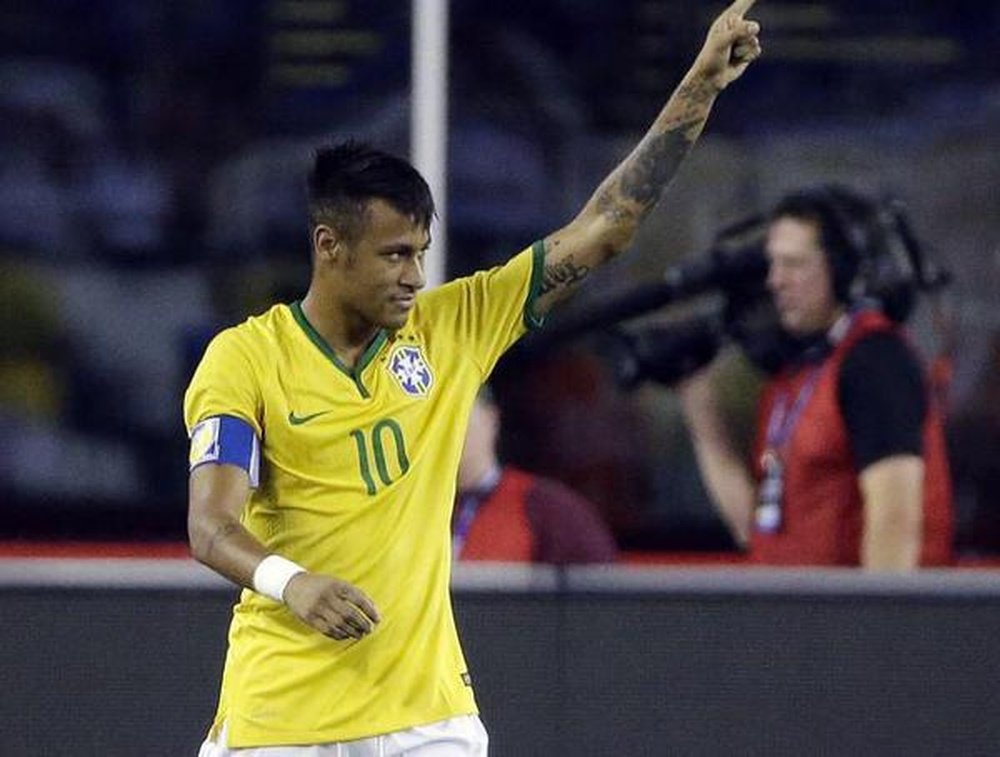El delantero del Barcelona Neymar ya suma 46 goles con la selección de Brasil. Twitter