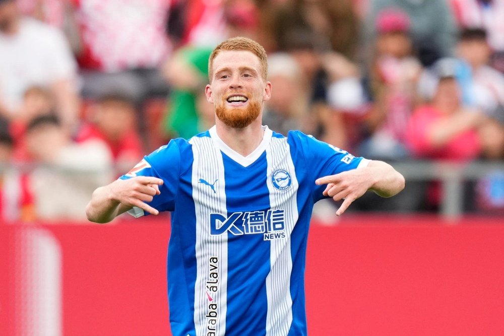Carlos Vicente, el goleador del Alavés. EFE