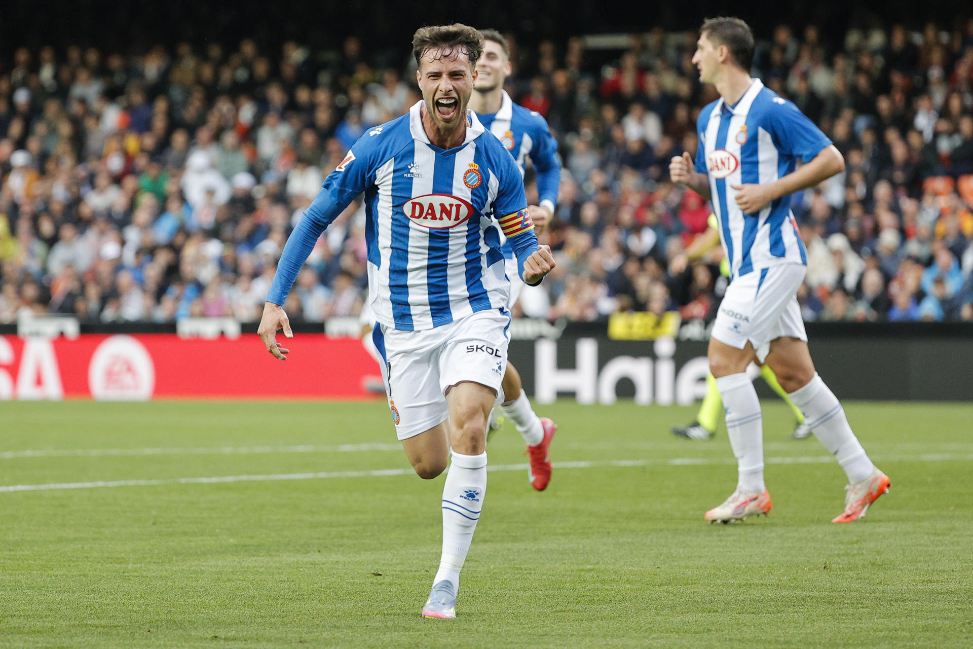 Puado, en Mestalla en un Valencia-Espanyol
