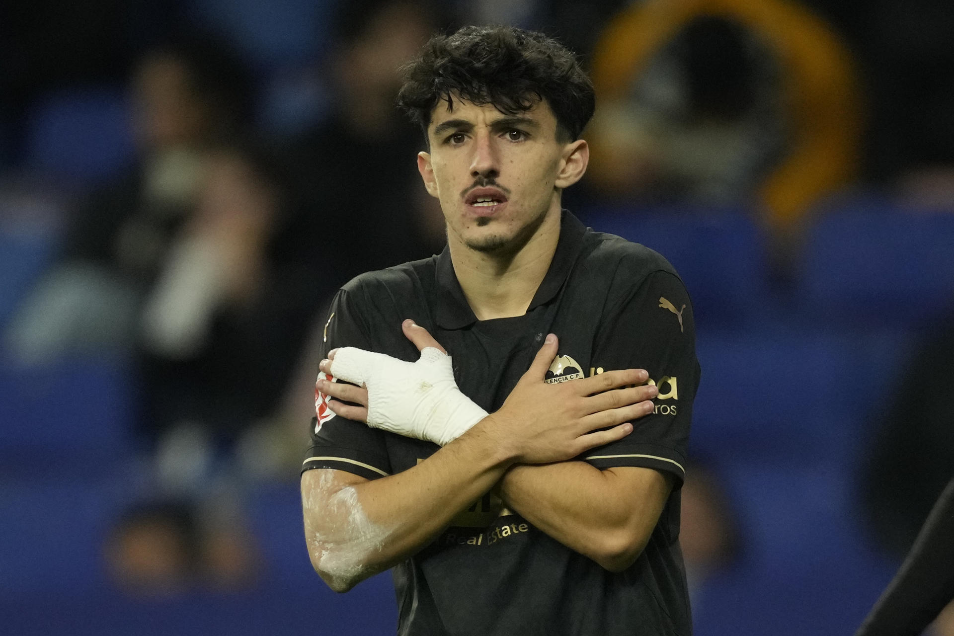 Diego López, con el Valencia ante el Espanyol