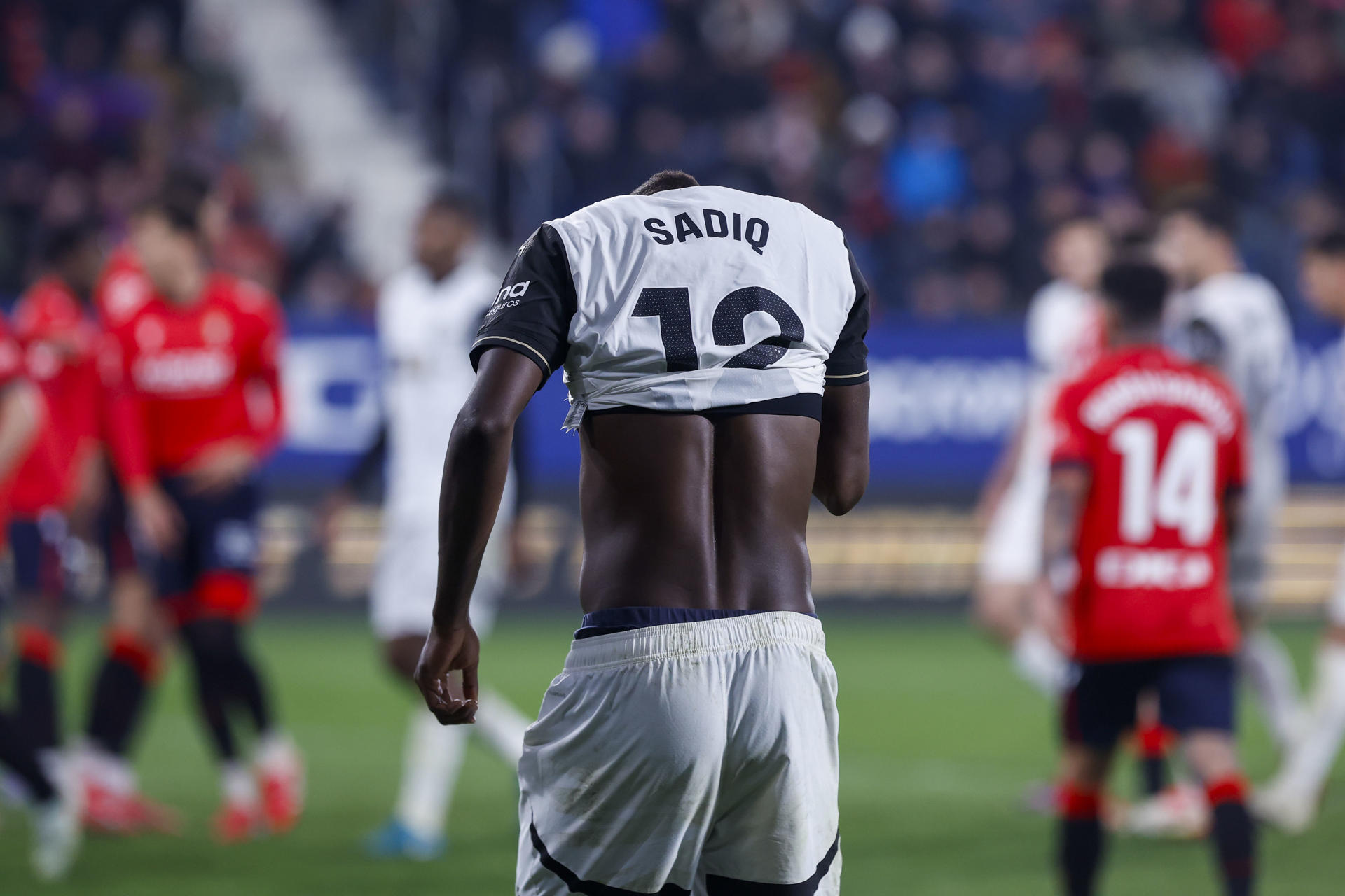 Sadiq, con el Valencia ante Osasuna