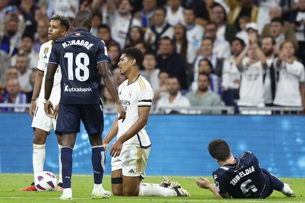 O Real vai até San Sebastián, com Rodrygo, mas sem Bellingham e Mendy. EFE