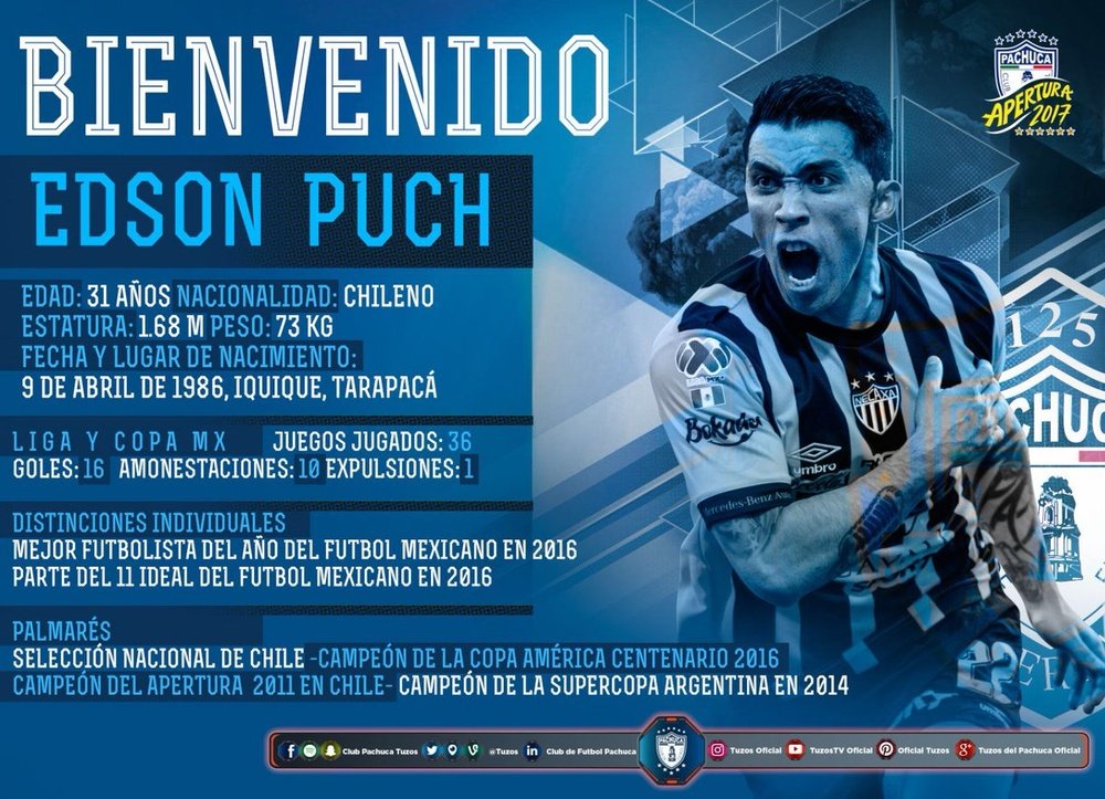 Edson Puch, presentado como nuevo jugador de Pachuca. ClubPachuca