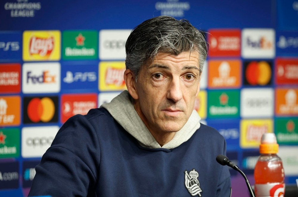Real Sociedad coach Imanol Alguacil praised PSG's level. EFE