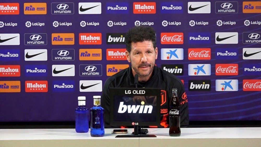 Simeone analysed Atleti's clash with Barca and Griezmann's return to the Wanda. Twitter/Atleti