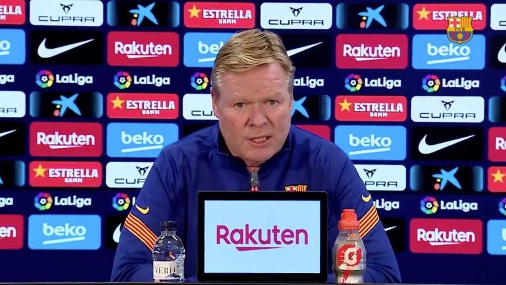 Koeman en conférence de presse. Capture/BarçaTV