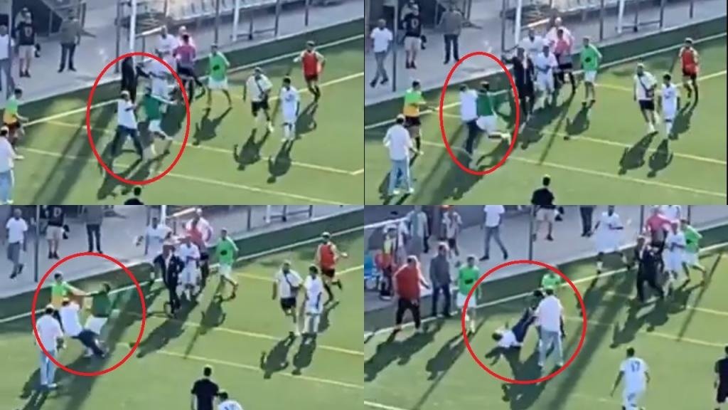 Un jugador local agredió al técnico rival. Capturas/AlexPerezEsc