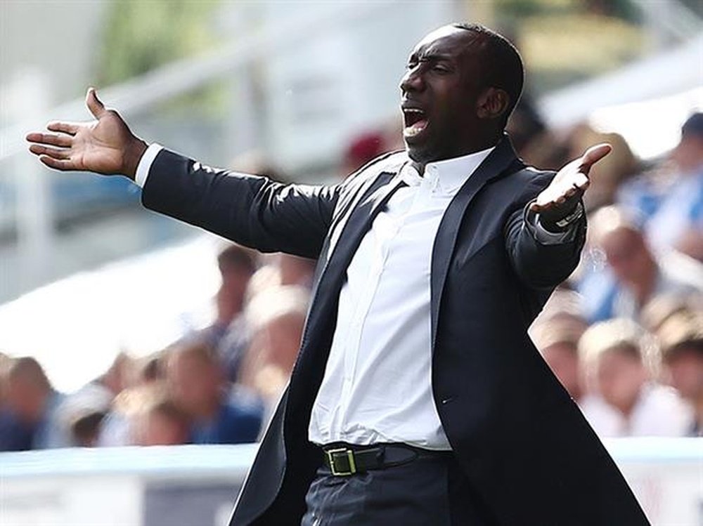 Hasselbaink gestures on the touchline while with QPR. QPR