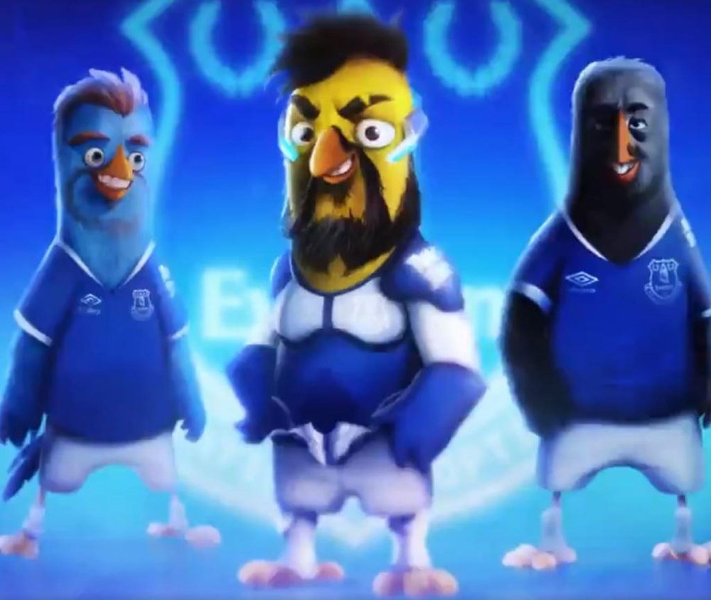 Sigurdsson, Tous et Theo Walcott en version Angry Birds. Twitter/Everton