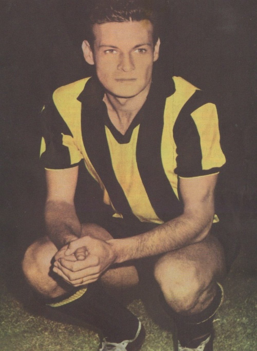 El ex futbolista de Peñarol Néstor 'Tito' Gonçálvez, cuando militaba en el equipo aurinegro