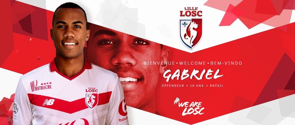 Gabriel, en su presentación como nuevo jugador del Lille. Losclive