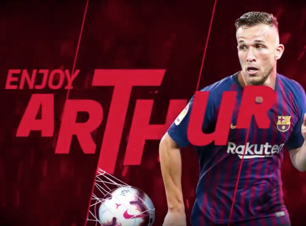 Arthur, novo jogador do Barça. Twitter/FCBarcelona
